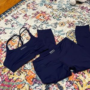 NO BULL matching workout set. Size L, navy blue.